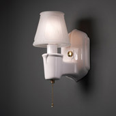 Traditional American Classics Chateau Clip-On Shade Wall Sconce - Justice Design CER-7150-WHT-BRSS