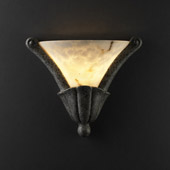 Traditional Ambiance Curved Cone Wall Sconce - Justice Design CER-7225-GRAN-FALA