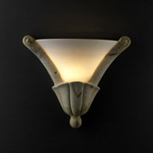 Traditional Ambiance Curved Cone Wall Sconce - Justice Design CER-7225-TRAG-GWFR