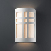 Craftsman/Mission Ambiance Small Cross Window Wall Sconce - Justice Design Group CER-7285