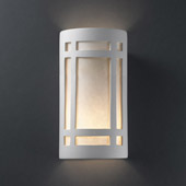 Craftsman/Mission Ambiance Large Craftsman Window Outdoor Wall Sconce - Justice Design CER-7495W-BIS