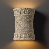 Traditional Tuscan Garden Hourglass Cylinder Exterior Wall Sconce - Justice Design Group CER-7900W