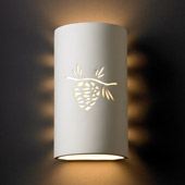 Casual Sun Dagger Large Cylinder Wall Sconce - Justice Design CER-9015-BIS-PCON