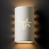 Casual Sun Dagger Large Cylinder Outdoor Wall Sconce - Justice Design CER-9015W-BIS-PCON