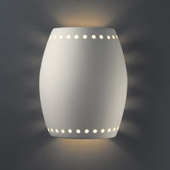 Casual Sun Dagger Pillowed Cylinder Wall Sconce - Justice Design CER-9045-BIS-NECK