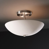 Contemporary Radiance Round Bowl Semi-Flush Semi-Flush Ceiling Fixture - Justice Design CER-9690-BIS-NCKL