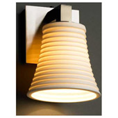 Contemporary Limoges Single Downlight Wall Sconce with Round Flared Shade - Justice Design Group POR-8921