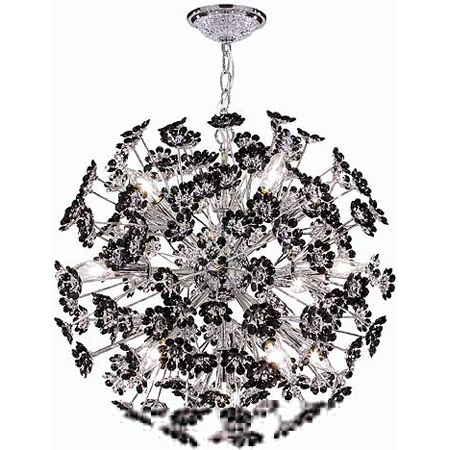 James Moder 93490S2J Crystal Europa Clear and Black Crystal Chandelier