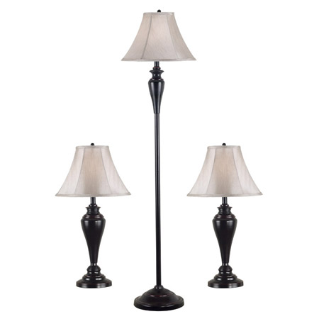 Kenroy Home 80006BRZ Kylie Set Of 2 Table Lamps And 1 Floor Lamp