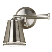 Transitional Metro Swing Arm Wall Lamp - Kenroy Home 21009BS