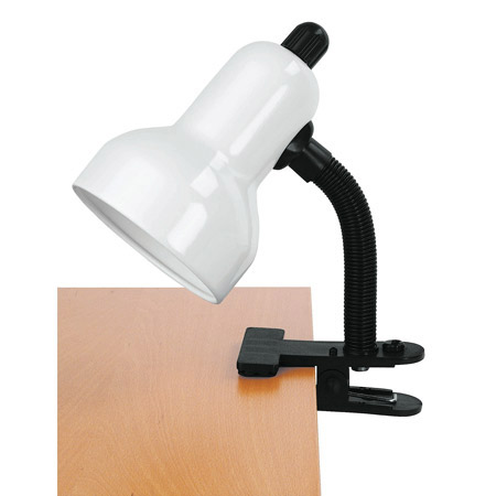 Lite Source LS-111WHT Clip-On Clip-On Desk Lamp