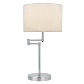 Contemporary Durango Swing Arm Table Lamp - Lite Source LS-22215PS/WHT