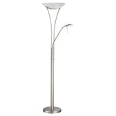 Contemporary Avington Torchiere With Reading Lamp - Lite Source LS-81699PS/FRO