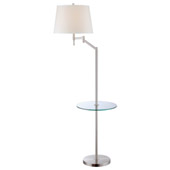 Contemporary Eveleen Swing Arm Floor Lamp With Tray - Lite Source LS-82139