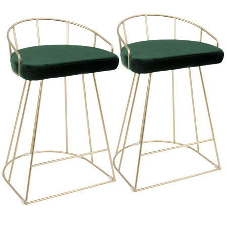 LumiSource B26-CNRY AU+GN2 Canary Counter Stools (Set of 2)