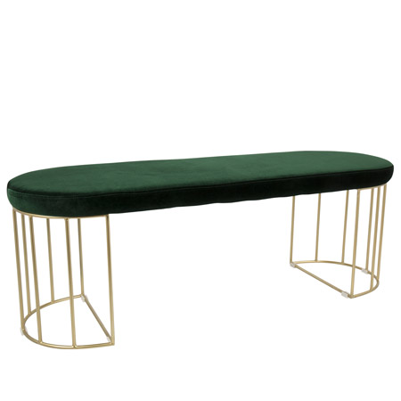 LumiSource BC-CNRY AU+GN Canary Green Velvet Bench