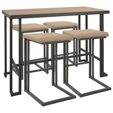 LumiSource C-RMN5 GY+CAM Roman Counter Set [Table and 4 Stools]