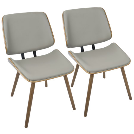 LumiSource CH-LMB WL+GY2 Lombardi Chairs (Set of 2)