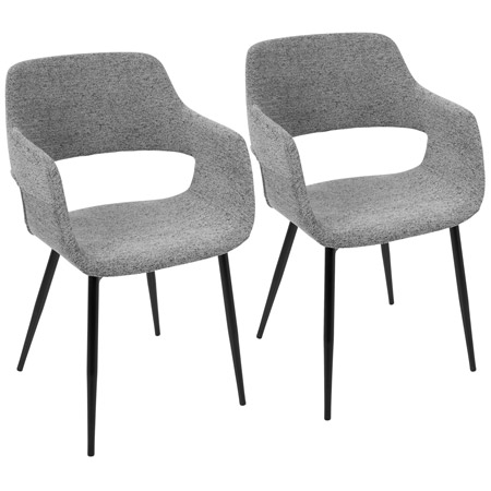LumiSource CH-MARG BK+GY2 Margarite Chairs (Set of 2)
