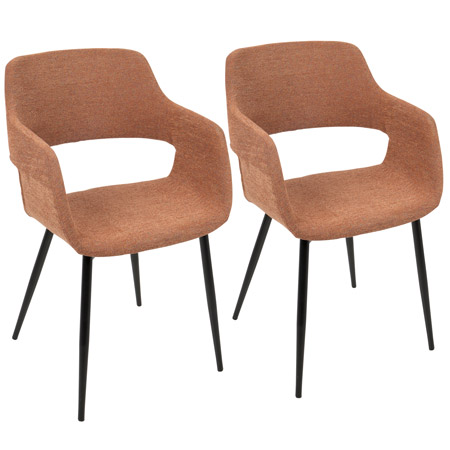 LumiSource CH-MARG BK+O2 Margarite Chairs (Set of 2)