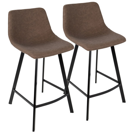 LumiSource CS-OUTLW BK+BN2 Outlaw Counter Stools (Set of 2)