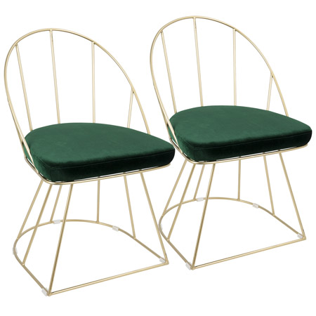 LumiSource DC-CNRY AU+GN2 Canary Dining Chairs (Set of 2)
