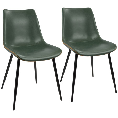 LumiSource DC-DRNG BK+GN2 Durango Dining Chairs (Set of 2)