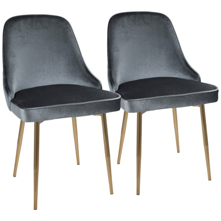 LumiSource DC-MARCL AU+BU2 Marcel Dining Chairs (Set of 2)