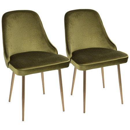 LumiSource DC-MARCL AU+GN2 Marcel Dining Chairs (Set of 2)