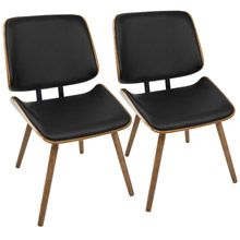 LumiSource CH-LMB WL+BK2 Lombardi Chairs (Set of 2)