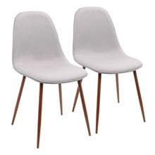 LumiSource CH-PEB WL+GY2 Pebble Dining Chairs (Set of 2)