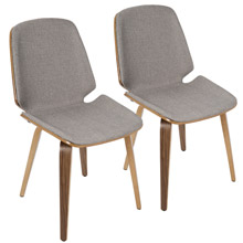 LumiSource CH-SER WL+LGY2 Serena Dining Chairs (Set of 2)