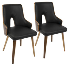 LumiSource CH-STLA WL+BK2 Stella Chairs (Set of 2)