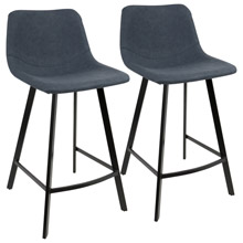 LumiSource CS-OUTLW BK+BU2 Outlaw Counter Stools (Set of 2)