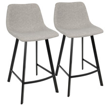 LumiSource CS-OUTLW BK+GY2 Outlaw Counter Stools (Set of 2)