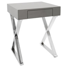 LumiSource TB-LSTR GY Luster Side Table