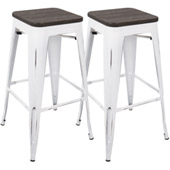 Industrial Oregon Barstools (Set of 2) - LumiSource BS-OR VW+E2