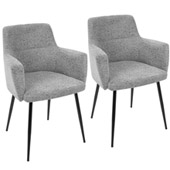 Andrew Dining Chairs (Set of 2) - LumiSource CH-ANDRW BK+GY2
