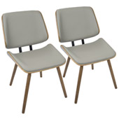 Lombardi Chairs (Set of 2) - LumiSource CH-LMB WL+GY2