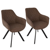 Industrial Outlaw Chairs (Set of 2) - LumiSource CH-OUTLW BK+BN2