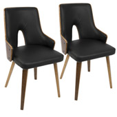 Stella Chairs (Set of 2) - LumiSource CH-STLA WL+BK2
