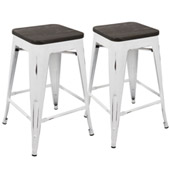 Industrial Oregon Counter Stools (Set of 2) - LumiSource CS-OR VW+E2