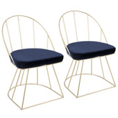 Contemporary-Glam styling Canary Dining Chairs (Set of 2) - LumiSource DC-CNRY AU+BU2