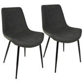 Duke Dining Chairs (Set of 2) - LumiSource DC-DUKZ BK+GY2