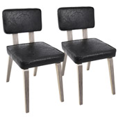 Mid-Century Modern styling Nunzio Dining Chairs (Set of 2) - LumiSource DC-NNZ LGY+BK2