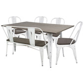 Industrial Oregon 6-Piece Dining Set - LumiSource DS-OR6 VW+E