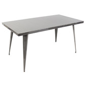 Industrial Austin Metal Dining Table - LumiSource DT-TW-AU6032 SV