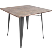 Industrial Oregon Square Dining Table - LumiSource DT-TW-ORTB SQ