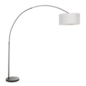 Contemporary Salon Arc Floor Lamp - LumiSource LS-SALFL BK+GY