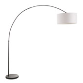 Contemporary Salon Arc Floor Lamp - LumiSource LS-SALFL BK+W